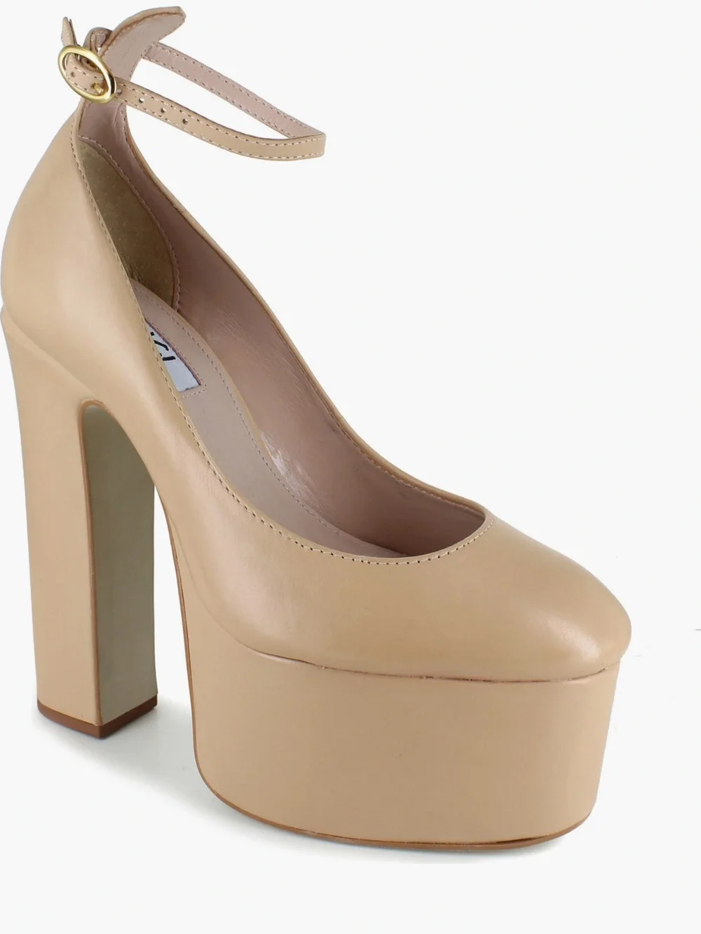 ZIGI girl Beige Ankle-Strap Platform Pump